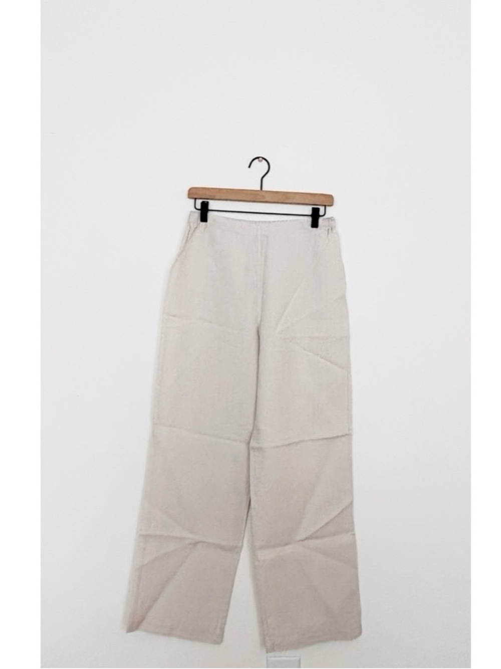 Libeco Lagae Belgian Linen Pull-on Wide-leg Pants in Ecru Size Medium